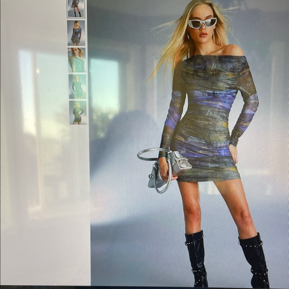 NWT SHEIN Off-Shoulder Sexy Mesh Dress